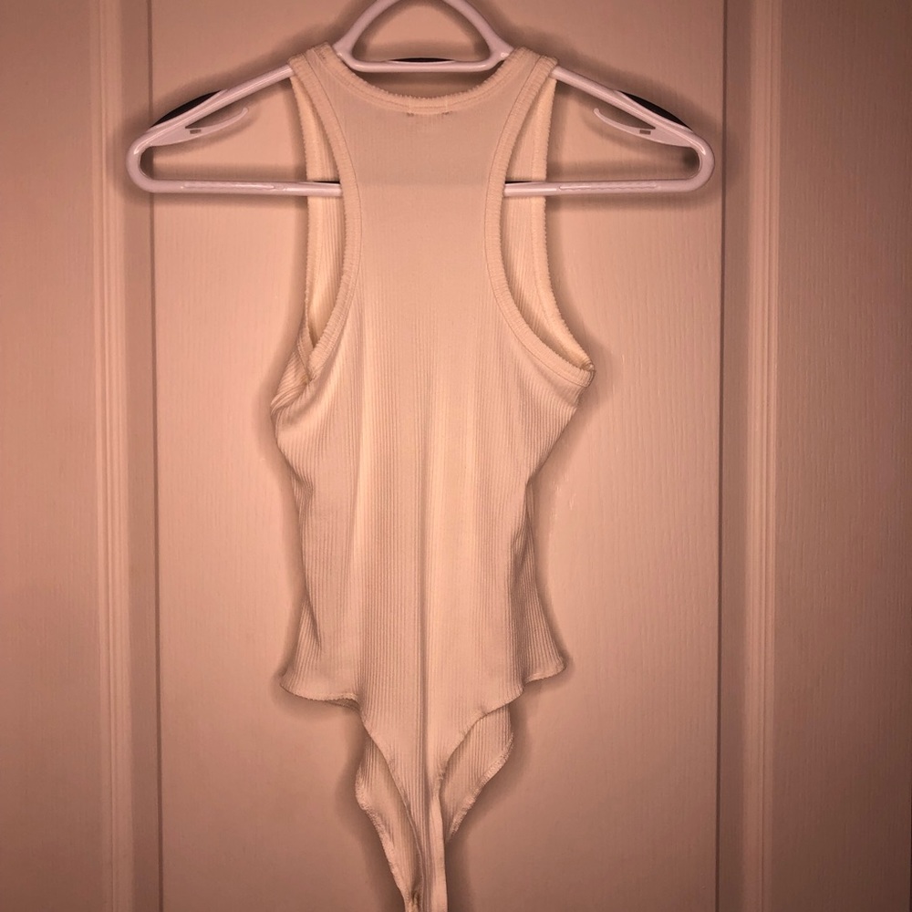 White Razorback Garage Ribbed Bodysuit - Picture 2 of 3